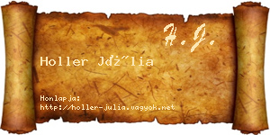 Holler Júlia névjegykártya